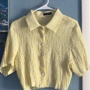 SHEIN CURVE 0XL YELLOW SHIRT